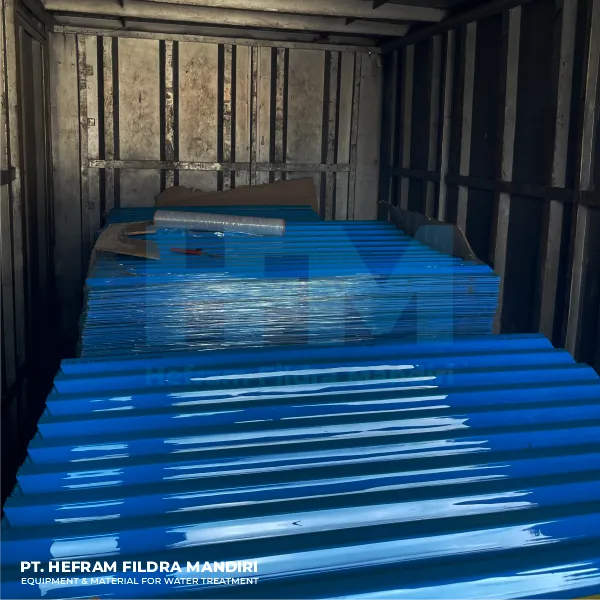 Pengiriman Proyek Tube Settler Filter Indonesia - Hefram Fildra Mandiri